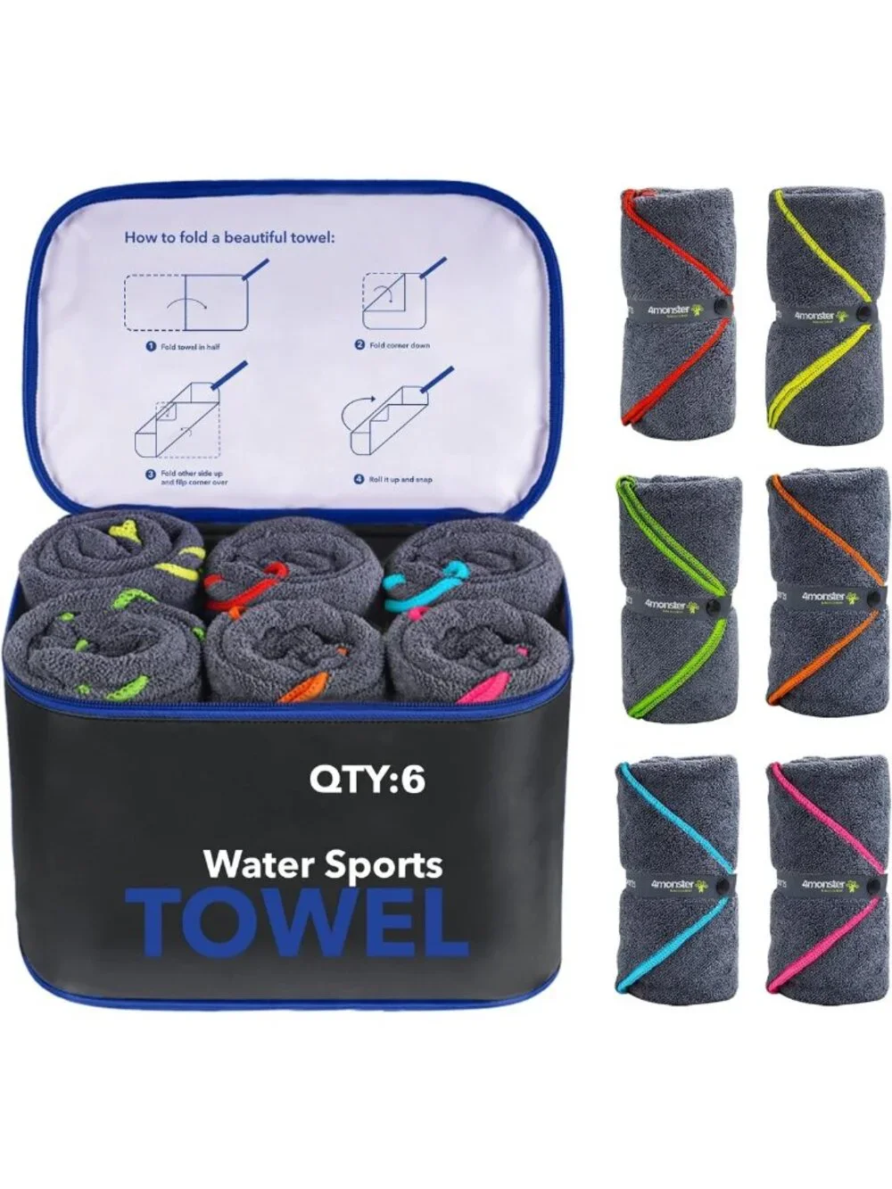 Quick Dry Microfiber Travel Towels Set - Super Absorbent, Lightweight & Compact